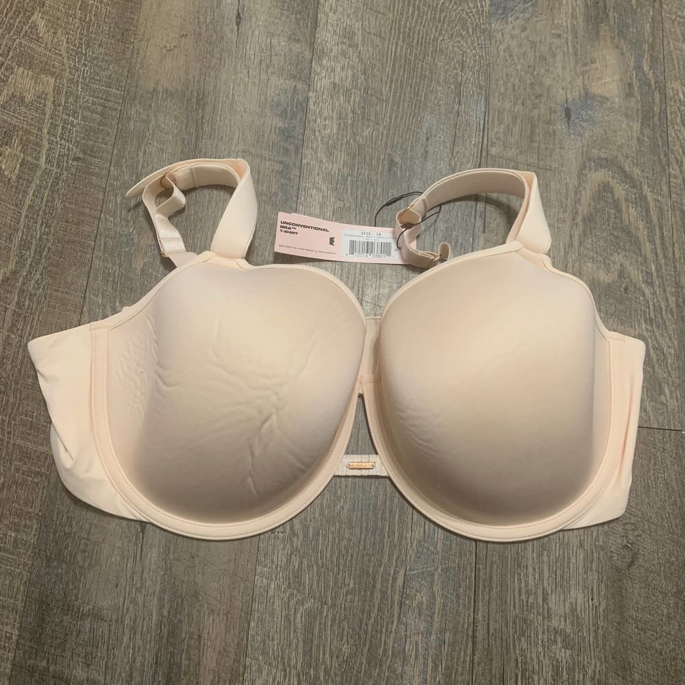 SHEFIT Unconventional T Shirt Bra Size 30‎ 50DD Blush Pink #10017 NWT